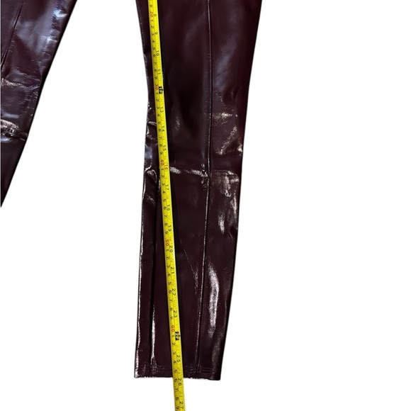 Spanx Burgundy Red Faux Leather High Waist Leggings Size Smalll - Picture 8 of 9